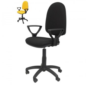 Silla oficina tapizada con brazos fijos negro OFI04