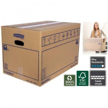 CAJA CARTON GRANDE CON ASA 45L (500X300X300MM) CON MONTAJE MANUAL FELLOWES