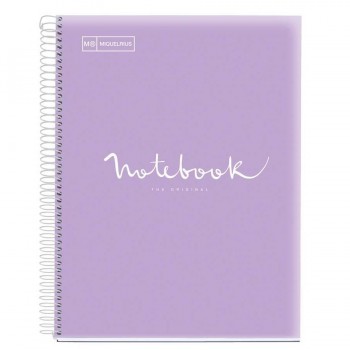 CUADERNO MICROP A5 120H 90G C/5 PP NOTEBOOK 5 EMOTIONS LAVANDA MIQUELRIUS