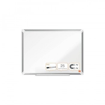 PIZARRA NOBO PREMIUM PLUS ACERO VITRIFICADO 60X45CM BLANCO