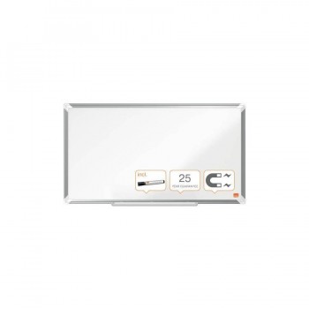 PIZARRA NOBO PREMIUM PLUS DE FORMATO PANORÁMICO ACERO VITRIFICADO DE 32\c 71X40CM BLANCO