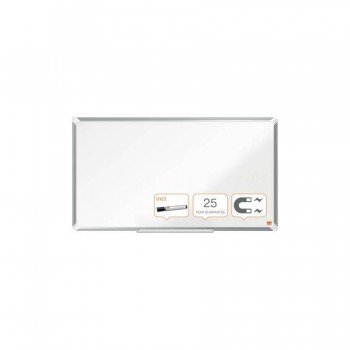 PIZARRA NOBO PREMIUM PLUS DE FORMATO PANORÁMICO ACERO VITRIFICADO DE 40\c 89X50CM BLANCO