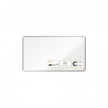 PIZARRA NOBO PREMIUM PLUS DE FORMATO PANORÁMICO ACERO VITRIFICADO DE 55\c 122X69CM BLANCO