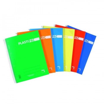 CUADERNO A5 MICROPERFORADO 100HJ 90G CUADRO 5MM GRECA T/POLIPROPILENO SURTIDOS PACSA