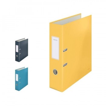 ARCHIVADOR DE PALANCA LEITZ COSY CARTÓN FORRADO 180º A4 80 MM AMARILLO