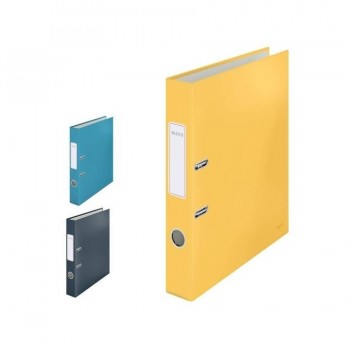 ARCHIVADOR DE PALANCA LEITZ COSY CARTÓN FORRADO 180º A4 50 MM AMARILLO