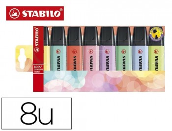 ROTULADOR FLUORESCENTE STABILO BOSS ORIGINAL PASTEL - ESTUCHE 8 UDS (111,113,116,129,133,140,155) 70/8-3