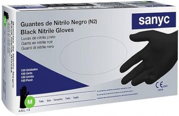GUANTES DE NITRILO AZUL DESECHABLES TALLA 7 CEGASA  CAJA 100 UDS