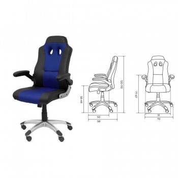 SILLA GAMING TALAVE SIMILPIEL NEGRO Y AZUL