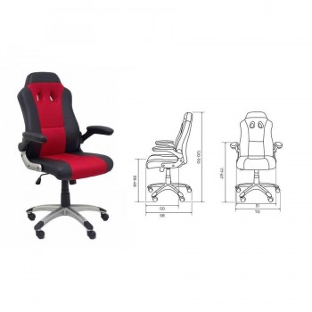 SILLA GAMING TALAVE SIMILPIEL NEGRO Y ROJO.