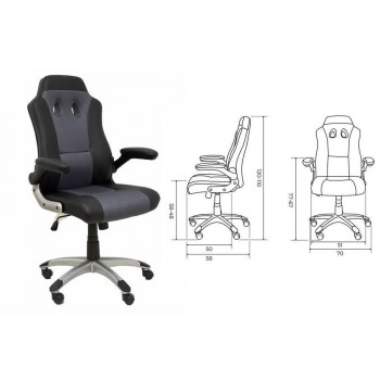 SILLA GAMING TALAVE SIMILPIEL NEGRO Y GRIS