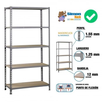 KIT MADERCLICK MINI 5/300 GRIS/MADERA 150KG SIMON RACK