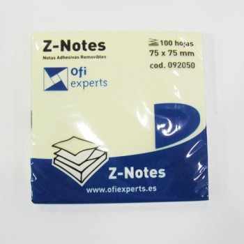 Notas adhesivas Zig-Zag 75x75mm. 100 hojas Ofiexperts