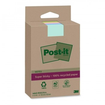 Notas Post-it  super Sticky XL recicladas rayadas pack 4 unidades