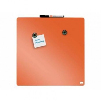 Pizarramini hogar NOBO magnética 360x360 mm, +rotula+iman en colores naranja - rosa - gris