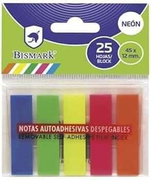 INDICES SEPARADORES 13 MM X 43 MM BISMARK 140 UDS COLORES NEON POESSA