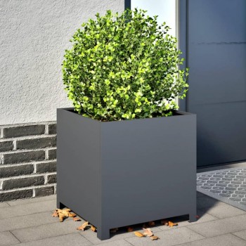 JARDINERA METÁLICA 50 X 50 CM DE DIÁMETRO GRIS ANTRACITA PLANNING